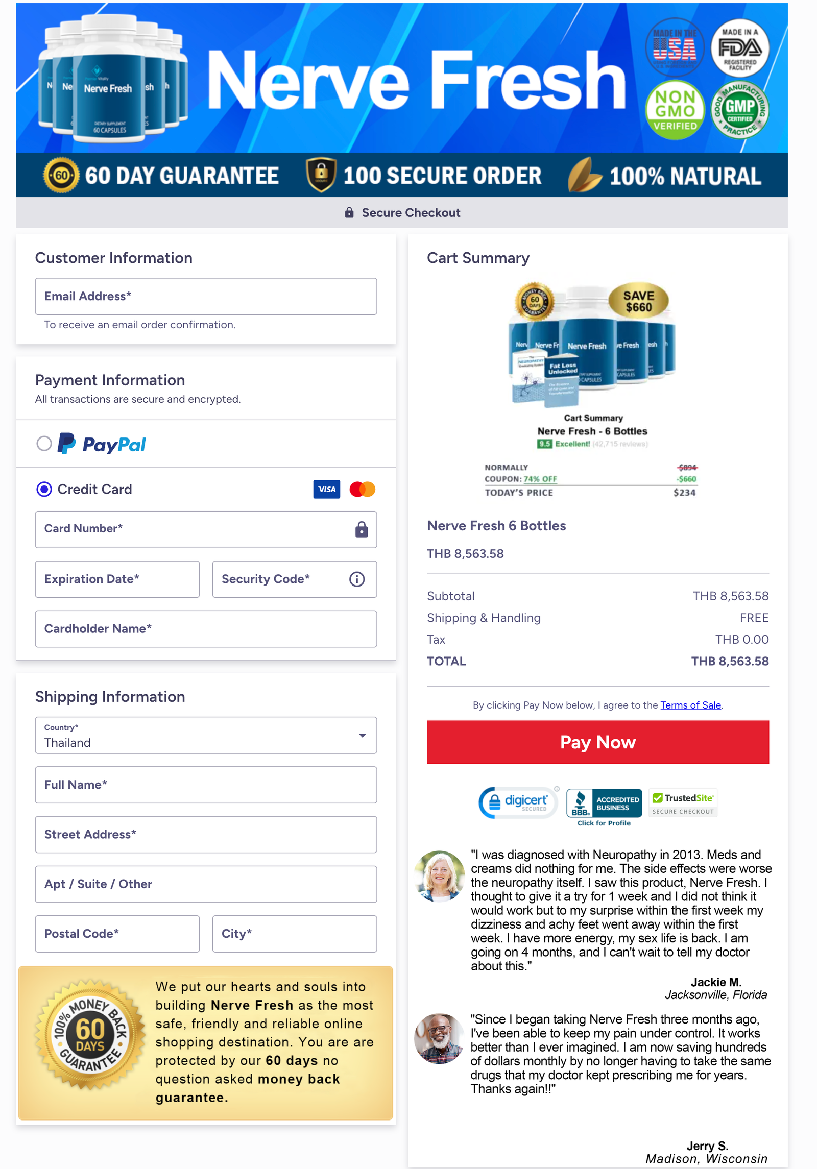 Nerve Fresh Official Website Secure Order Page